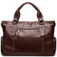 POLO men's first-layer cowhide business briefcase handbag ZY040P342J coffee color