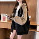 Han Huizhi Chaqueta con capucha para mujeres en primavera y otoño al estilo coreano suelto de longitud media versátil de moda de moda casual de moda para mujeres D695 Apricot primavera y otoño 2xl regular [recomendado 140-160Jin [Jin equivale a 0.5 kg]]]