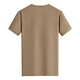 Bailando con la camiseta de manga corta de lobo [con seda de mora] para hombres en verano, color sólido, cuello sólido camiseta corta para hombres 701 caqui l