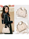 Kuqi Kangaroo Genuine Leather Small Bag Women 2023 New One-shoulder Portable Versatile Internet Celebrity Crossbody Bag Beige