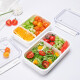 ASVEL Student Plastic Lunch Box Microwave Heated Lunch Box Small Light Food Fruit Box Fat Reduction Slimming Lunch Box White 490ml