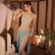 Feimu Lencería Sexy Mujeres Pajamas SEY SEXY Play Play Uniforme Seductor Falda corta Secretario Uniforme Maid Battle Robe Mujer joven 6198 Empaltación de encaje Retro plisado [Falda de honda + pantalones