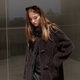 Three-color winter sheep fur grain velvet long plush jacket Teddy coat, dark gray M 160/84A