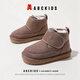 ABC KIDS children's snow boots winter plus velvet boys' casual shoes girls' non-slip cotton boots khaki size 28 inner length 174