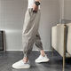 Fini Dongjue gutaussehende Hosen für Männer in der Sommerdünne Modemarke kleine Füße Arbeitspezier Neun-Punkte-Männer Internet Promi Lose Slim Harren Prise Hose K057 Black L 10-125jin [Jin gleich 0,5 kg]