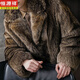 
Hengyuanxiang new raccoon fur men's coat wolf fur men's mink coat fur integrated mid-length men's winter clothes brown L