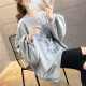 Langyue Women's Autumn BF Style Sweater Women's Korean Style Loose Student Casual Long Sleeve Top Trendy LWWY198127 Gray M/One Size