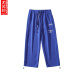 【肥仔240斤超大码5XL】夏季潮牌ins薄款钢印华夫格裤子男宽松大码高街休闲运动裤九分裤加肥加大 K1049黑色 2XL 140-160斤可穿