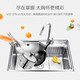 JOMOO 304 Cocina de acero inoxidable Juego de fregadero de un solo tanque con cesta de filtro de agua Casa de lavado de agua Basina cepillada 675x435 Faucet solo tanque