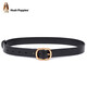 Hush Puppies belt for women, simple, fashionable and versatile, first layer cowhide, ins style, Korean style slim belt, pin buckle, birthday gift