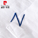 Pier Cardin brand high-end men's linen lapel short-sleeved T-shirt loose shirt collar top with tie T cotton linen 9711 blue M