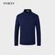 PORTS autumn and winter men's POLO collar long-sleeved pullover MM9K069NZF062 NAVY 2XL