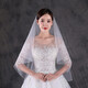 SHANGGE Bridal Proposal Wedding Veil Double-layered Beaded Veil Double-layered Beaded Veil Chinese Valentine's Day Gift High-end Photo Ritual Wedding Veil Double-layered Beaded Hair Comb 60-80cm 1 piece