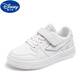 Disney (Disney) Chaussures pour enfants, chaussures blanches blanches pour enfants, chaussures à fond doux en cuir neuf pour les filles, Big Children's Sneakers, Chaussures pour garçons Campus 826 Campus professionnel professionnel blanc 16,5 Taille 26 Longueur intérieure CM