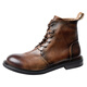 Banbidilun Martin Boots Herrenschuhe Herbst und Winter Neue echte Leder Chelsea Herrenstiefel Herren Retro High Top Motorrad -Motorrad -Kowidstiefel Braun/Single -Layer 41 Standard Lederschuhgröße