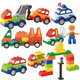 Tangmi children's large particle car bag building blocks city traffic variety puzzle toys 3-6 years old boys and girls