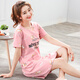 Mimanmei nightgown for women, summer pure cotton short-sleeved 2025 new home clothing Internet celebrity women summer over-knee pajamas C1105 M for women (75-95Jin [Jin equals 0.5 kg])