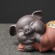 Yuxuan purple sand tea pet creative five blessing pig ornaments handmade tea art mini gold painted tea toy tea set accessories five blessing pigs
