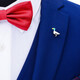 Suit pin high-end luxury men's sweater accessories collar British style metal badge Chinese style Christmas simple silver glossy fox head brooch 16x22mm