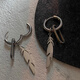 JPHZNB niche design titanium steel feather earrings for women, trendy, cool personality, ins temperament, internet celebrity, handsome earrings, earrings for men, pair