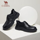 骆驼（CAMEL）牛皮系带经典商务休闲德比皮鞋男结婚新郎 G14A155634 黑色 43