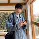 Foss Phil Denim Jacke Herren Frühling und Herbst Lose Casual Jacket Retro Top Trendy Brand Herrenkleidung HQ1204 Blau XL