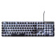 Logitech K845 Juego de teclado de oficina mecánica con cableas E -Sports Punk Punk Retro Teclado periférico Notebook Holiday Gift Diy Keycap personalizado K845 (eje verde) + Classic Punk Keycap - Negro