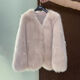 Huizi Frauenfell 2024s neue High-End-neue HaINing-Fox-Fell-Jacke junge mittelgroße Fur Herbst- und Winter-Kakaofarbe XL 145jin [Jin entspricht 0,5 kg]