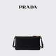 PRADA/Prada Gift Women's Regenerated Nylon Clutch Shoulder Bag Black