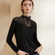 Camisa de la base de santa dorada Jurer seda de seda con cuello alto calentado 1NZF9C724 Negro 7100 XL