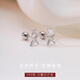 Qi Xiaomi 999 Pure Silver Star Earrings for Women, Small and Exquisite Earrings for Ear Holes, No Need to Remove Screw Twist Earrings for Sleeping, 999 Pure Silver Star Earrings Pair