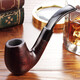 
ADOUS (ADOUS) ebony pipe handmade pipe vintage filter pipe bend 9mm filter element solid wood bucket gift 653 random carving