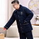 Suiyue Men's pajamas in autumn and winter, three-layer thickened coral velvet cotton warm, middle-aged and elderly home clothing Daddy set N9921M gray milk velvet upgraded thickened L size (90-120Jin [Jin equals 0.5 kg])