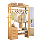 Jiunian en bois massif en bois panier miroir à chaussures armoire de chaussures intégrées étage au sol de la maison de ménage étagère de rangement de vêtements multi-fonctionnalités [couleur noyer] rack de manteau