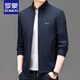 
ROMON 2024 new men's jacket spring and autumn middle-aged daddy suit casual loose stand collar top middle-aged and elderly jacket BST-A9858 black 2XL185