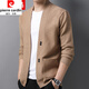 Pierre Cardin Men's Wool Knited Cardigan Chaqueta Spring y Autumn New Corean Version of Middle-Eby y Young Casual Versatile Outer Sweater Top Black 165 de cuatro barriles 165