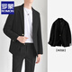 ROMON Korean style casual suit men's youth business autumn and winter handsome groom wedding small suit jacket single suit men black three-piece suit suit + pants + T-shirt XL