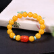 DL 1998 Beeswax Pixiu Bracelet, Amber Chicken Fat Yellow Single Circle Bracelet, Baoshan Southern Red Agate, Attractive and Fashionable Beeswax Bracelet (approx. 10mm)