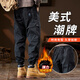 Neues Gleichgewicht Schwergewichtsarbeitshose für Männer 2025 Frühlings- und Herbst neue amerikanische Modemarke Loose Bindungen lässig Harun Long Hosen FJ1662 ~ Gray Army Regular 30