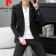 Pierre Cardin Herrenanzug koreanischer Stil Slim Fit Trendy Herren Single Deck Coat Herbst Neue, vielseitige, lässige und hübsche kleine Anzug 717 Schwarz (Einzelanzug) Ein Stück 2xl (140-152jin [Jin gleich 0,5 kg]))