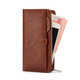 Williampolo Herren Brieftasche Langes Leder-Brieftasche Cowide Reißverschluss Bankkarte Chinesische Vatertagsgeschenk für Papa Retro Yellow-Brown (Theke Geschenkbox)