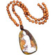 Toto Stick Ambergris Anhänger grauer Bernstein Drache Guanyin Knochen weiße Farbe gepaart mit 8 mm gefrosteten alten Wachs Bead SN3883