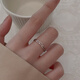 Yinao (yinao) 925 Sterling Silber Ring für Frauen Neues kleiner Pinky Index Finger Eins Ring Selbstdisziplin Heck Ring Geburtstag Valentinstag Geschenk für Selbstverletzungsring [Öffnung kann angepasst werden]