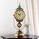 Hanshi (Hense) table clock living room clock display table clock clock ornaments desktop clock home light luxury decorative pendulum clock HD6902 emerald glass model HD6903