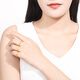 Saturday Fortune Gold Ring Women's Three Lives Three Worlds 3D Hard Gold Stackable Women's Ring Pricing No. 11 Smooth Surface, About 0.73g