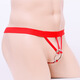 Men's self-masking underwear, men's thong, sexy T-pants, men's hollow, fully transparent, low-waisted, thin straps, elastic and tight, red, one size fits all, suitable for 2'1--3'1 waist