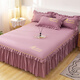 Chuangjingyi selected bed skirt style bed cover single piece dustproof protective cover 1.5m1.8m2 fitted sheet sheet anti-slip bed cover cover pure cotton bean paste color 180x220cm single piece bed skirt