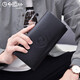 Goldlion wallet men's genuine leather long wallet multi-card slot clutch bag vegetable tanned soft cowhide youth 2025 new men's handbag black officially authorized - one fake will be fined ten