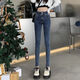 爱麦依蓝灰色牛仔裤女高腰显瘦2024年夏季新款弹力紧身显瘦小脚铅笔裤子 蓝灰【送腰带】 833 常规 27 建议90-100斤