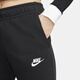 Nike women's mid-waist wide-leg sweatpants spring thin velvet knitted casual embroidery NIKE CLUB FB2728 010 black/white M